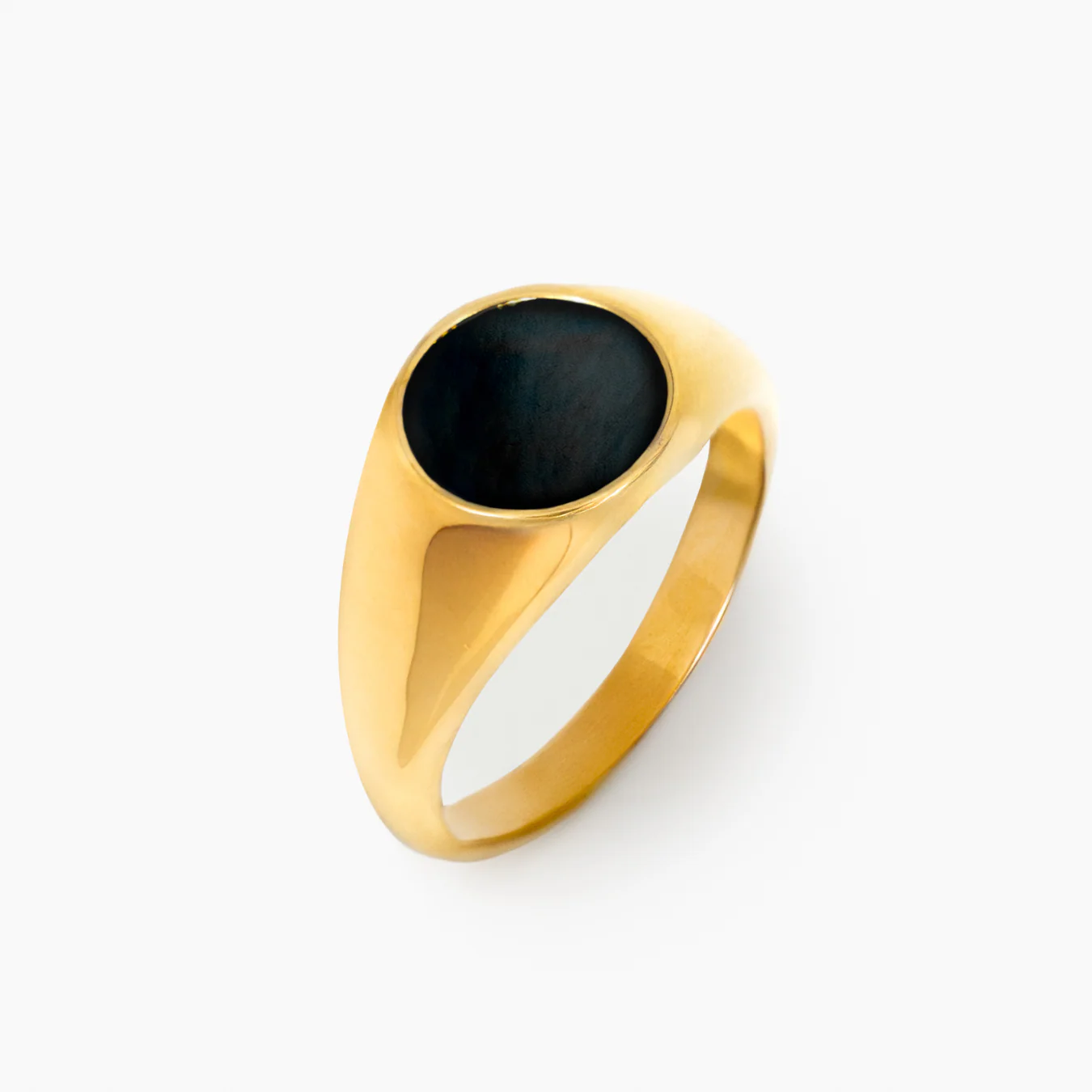 Oval Black Ring (Gold) - Image 3