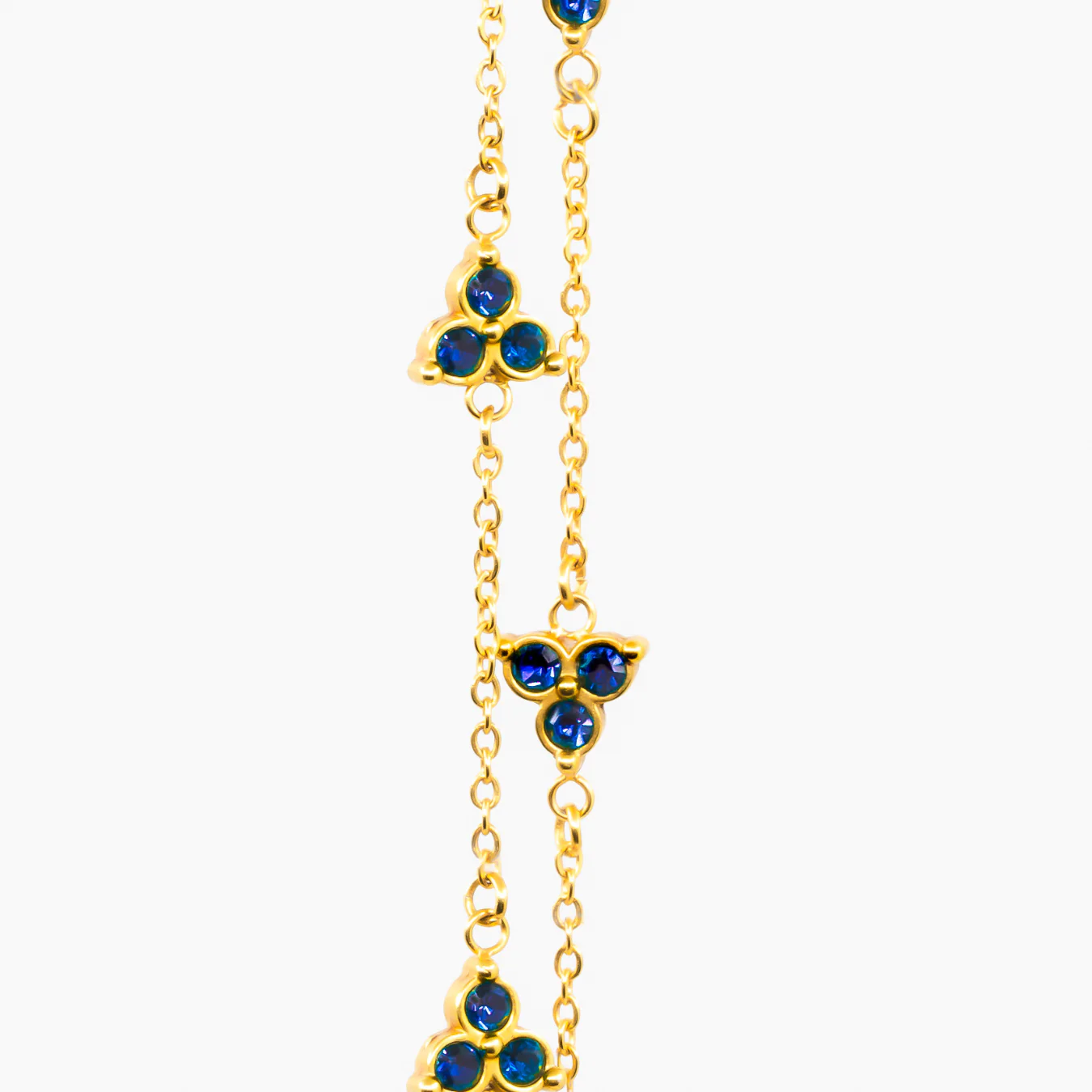 Blue Clover Bracelet (Gold) - Image 3