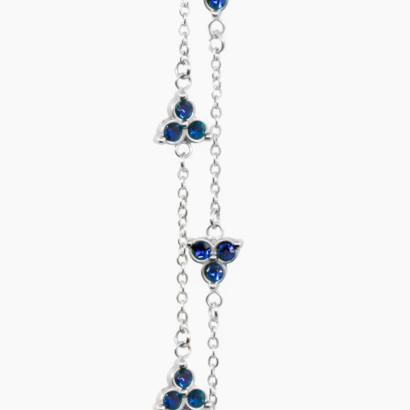 Blue Clover Bracelet (Silver) - Image 3