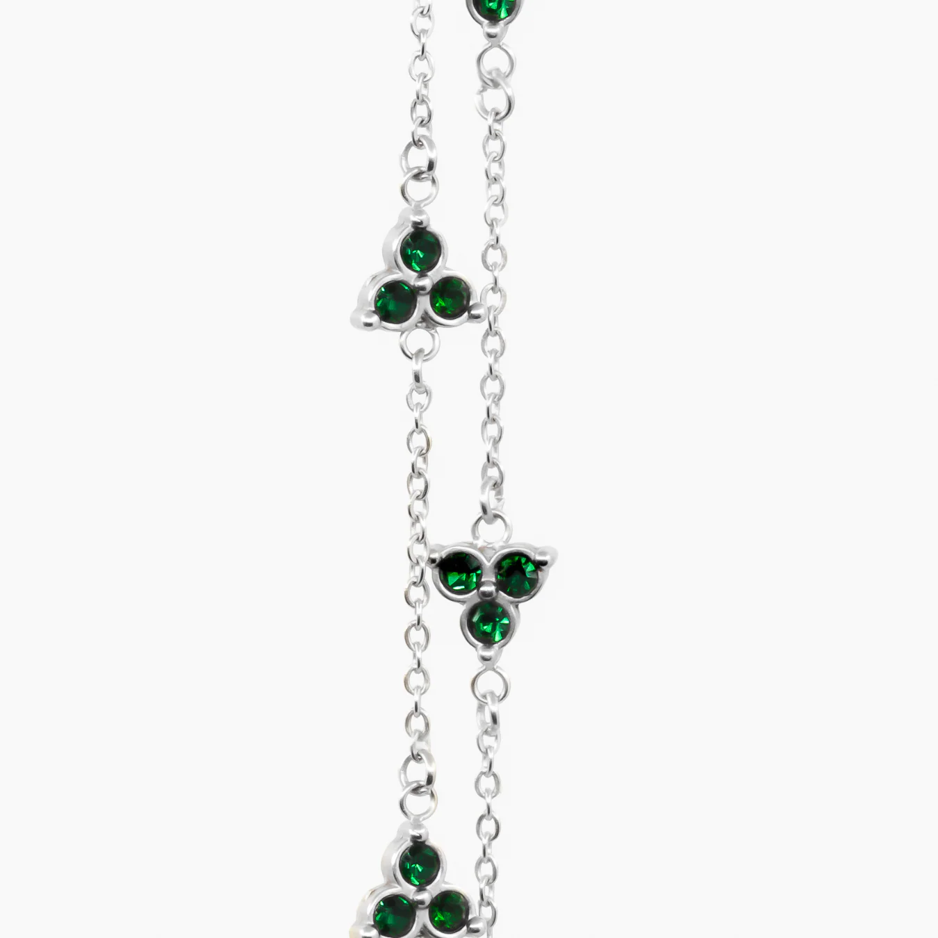 Green Clover Bracelet (Silver) - Image 3