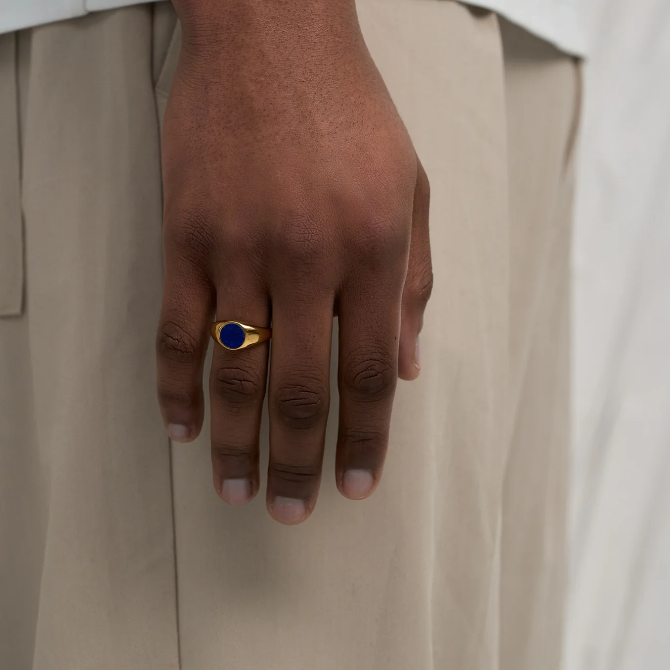 Oval Lapis Ring (Gold) - Image 2