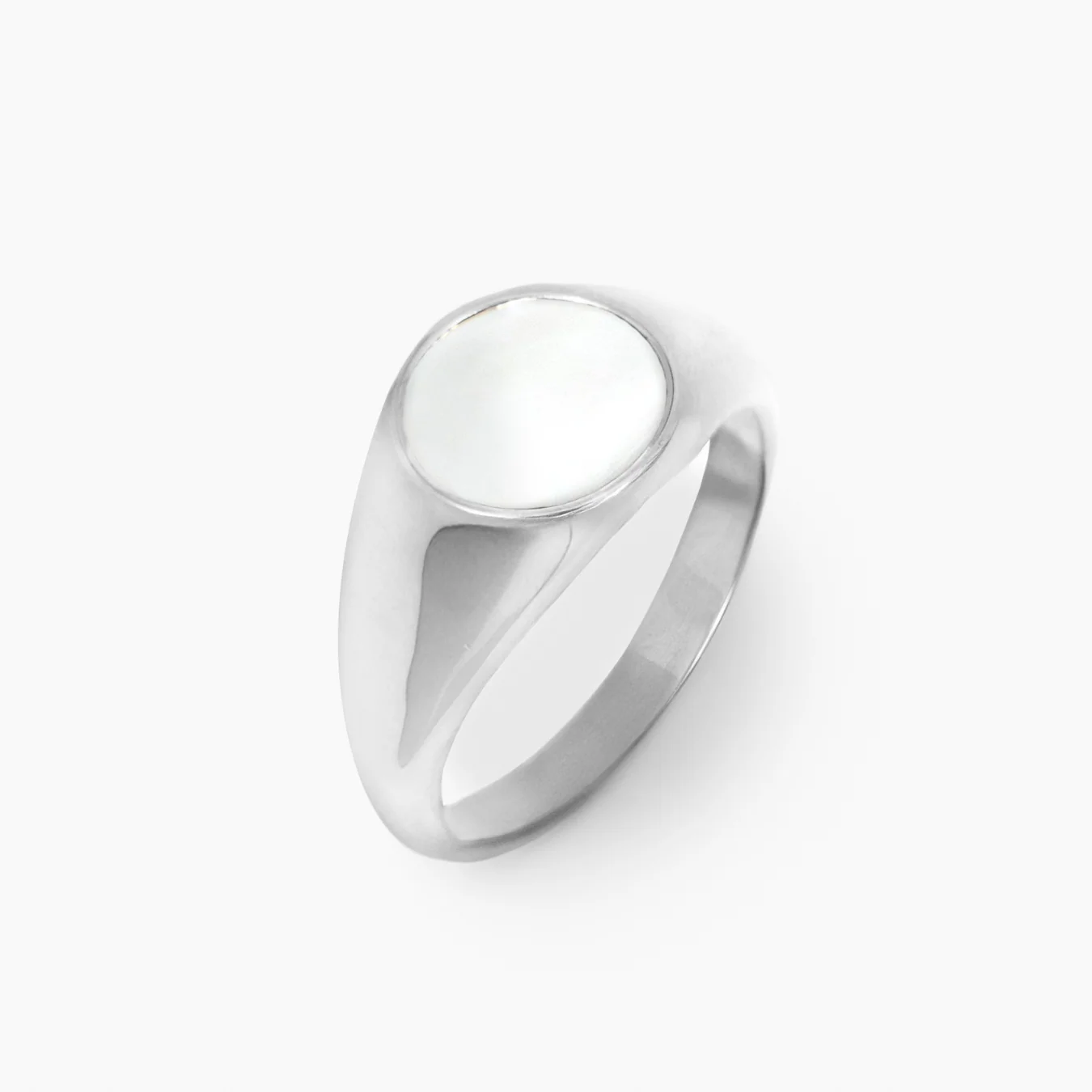 Oval White Ring (Silver) - Image 3