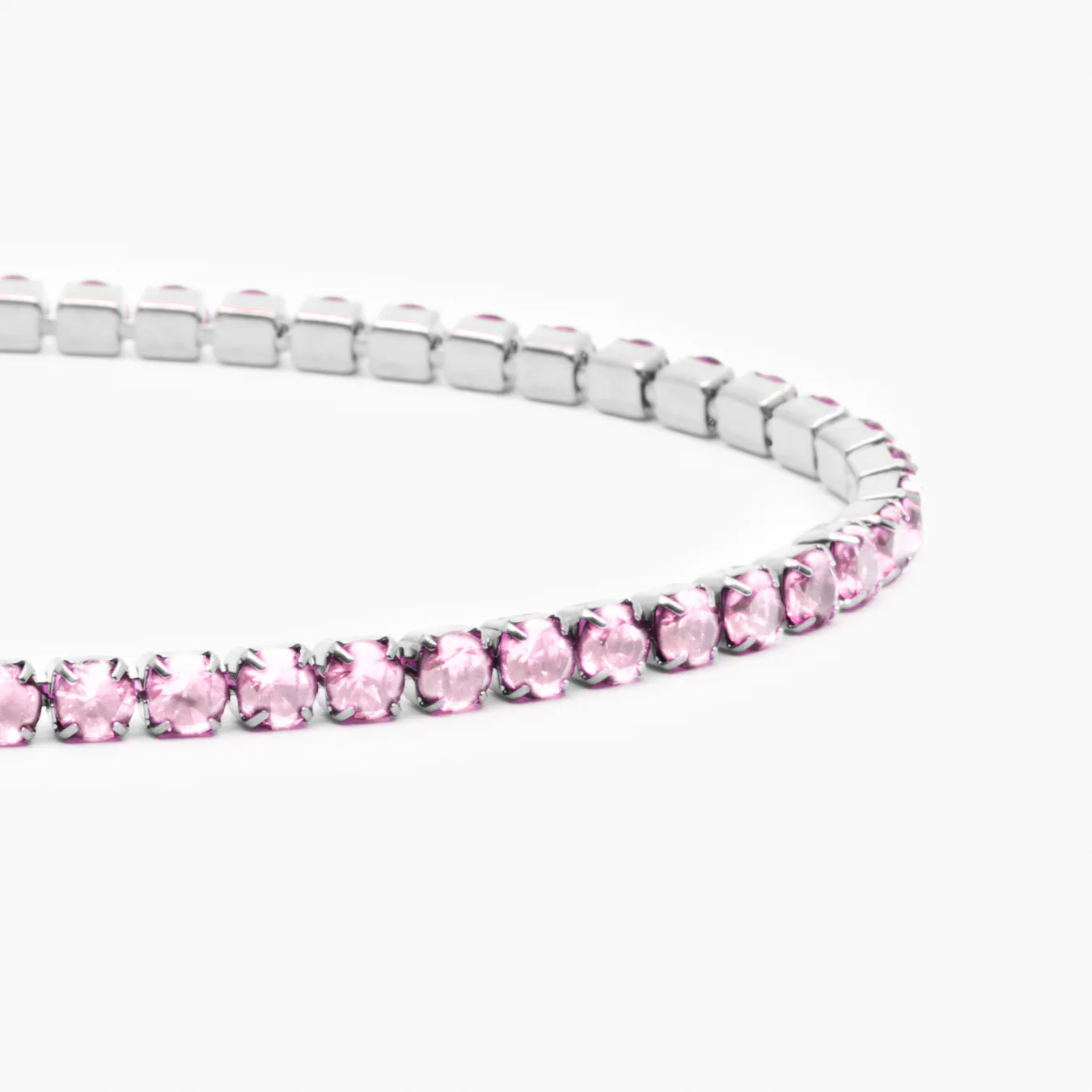 Tennis Pink Bracelet (Silver) - Image 3