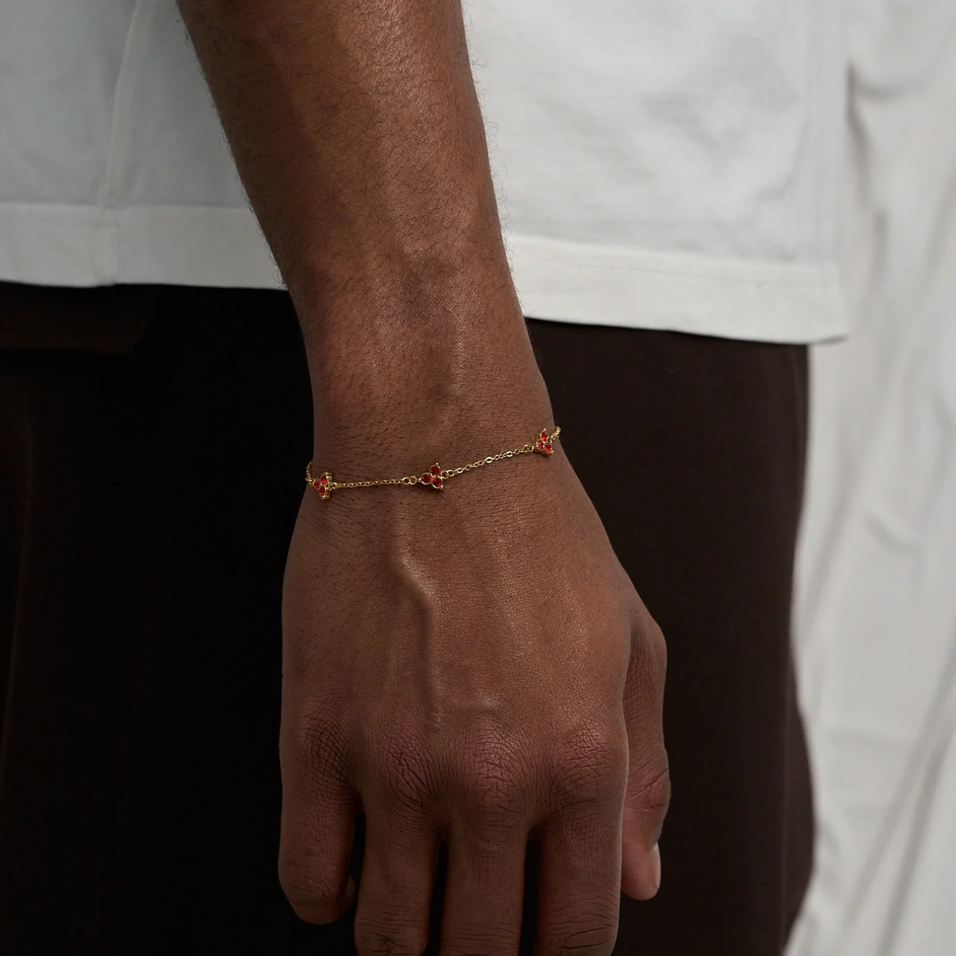 Red Clover Bracelet (Gold) - Image 2