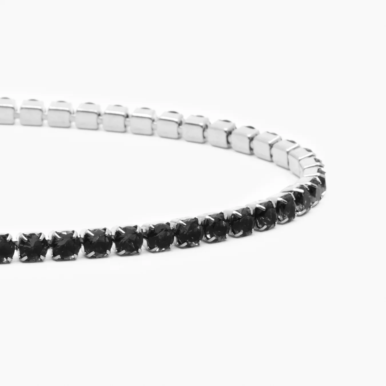 Tennis Black Bracelet (Silver) - Image 3