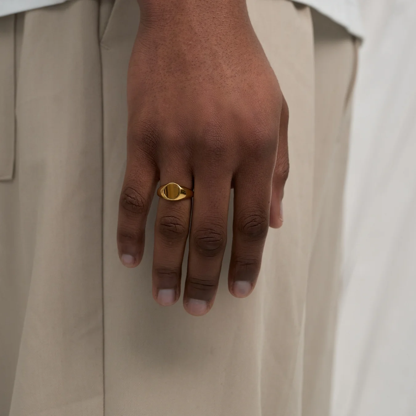 Oval Tiger's Eye Ring (Gold) - Image 2