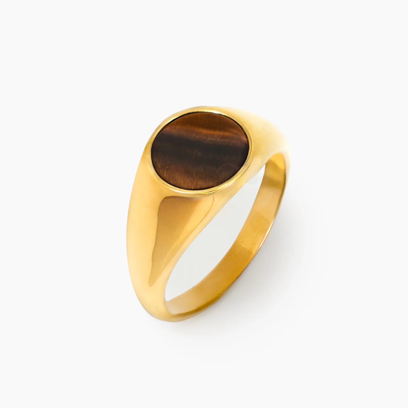 Oval Tiger's Eye Ring (Gold) - Image 3