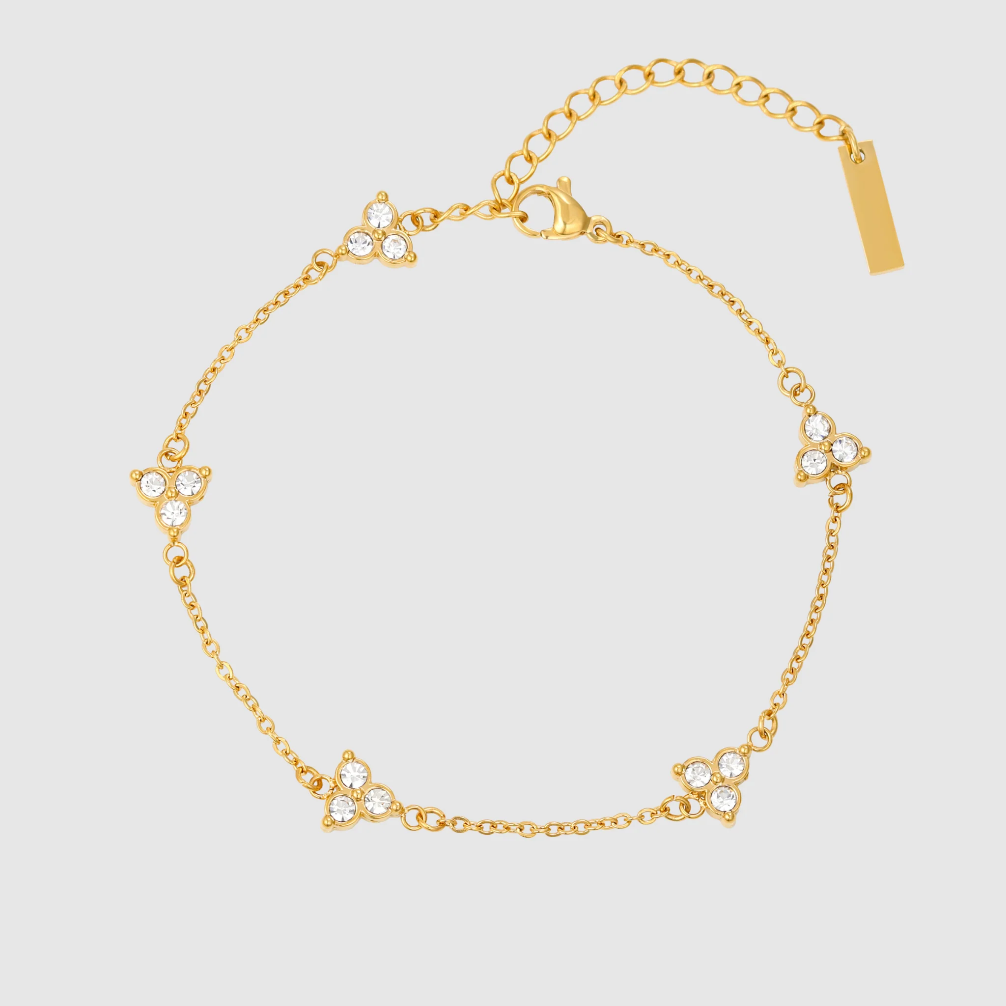 White Clover Bracelet (Gold)