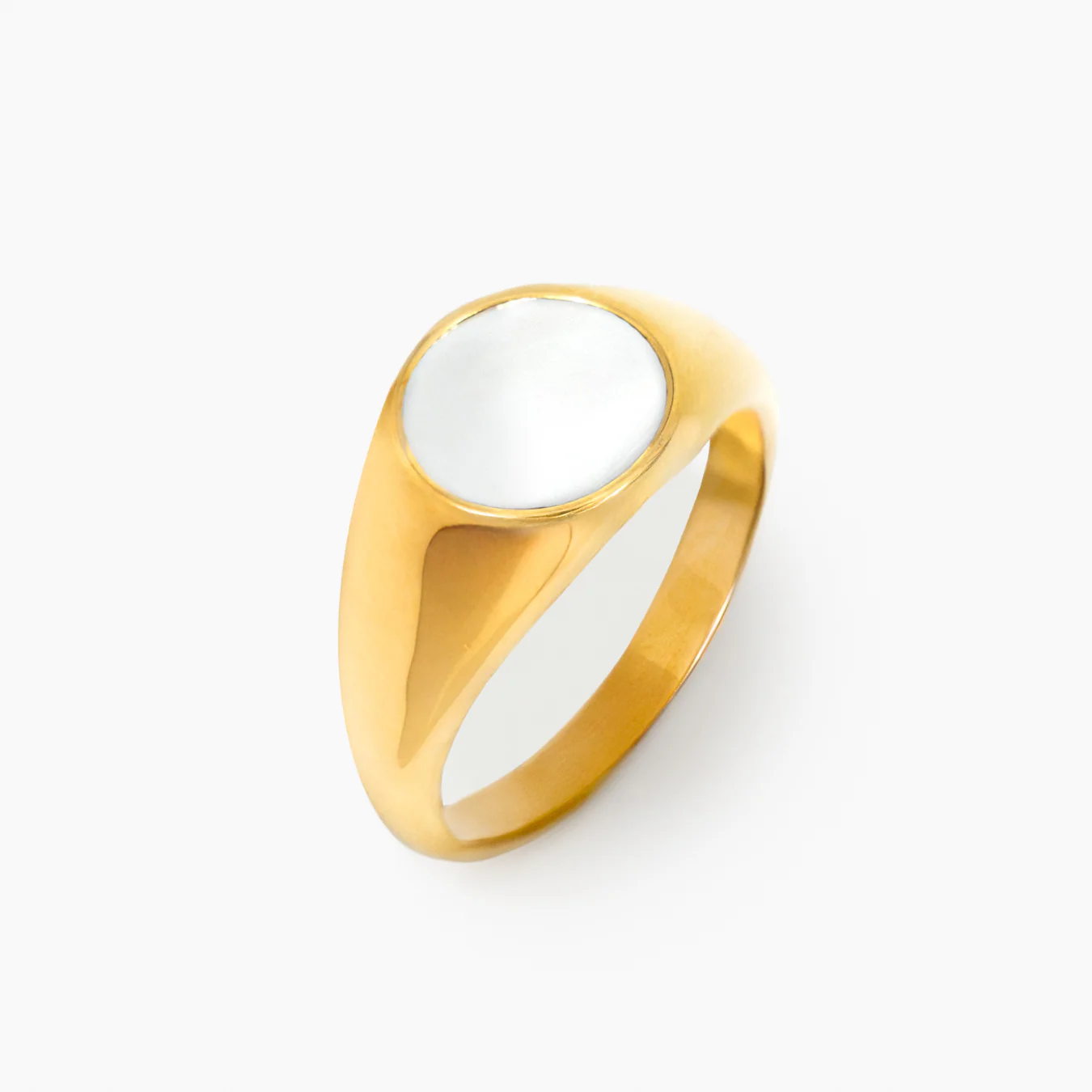 Oval White Ring (Gold) - Image 3