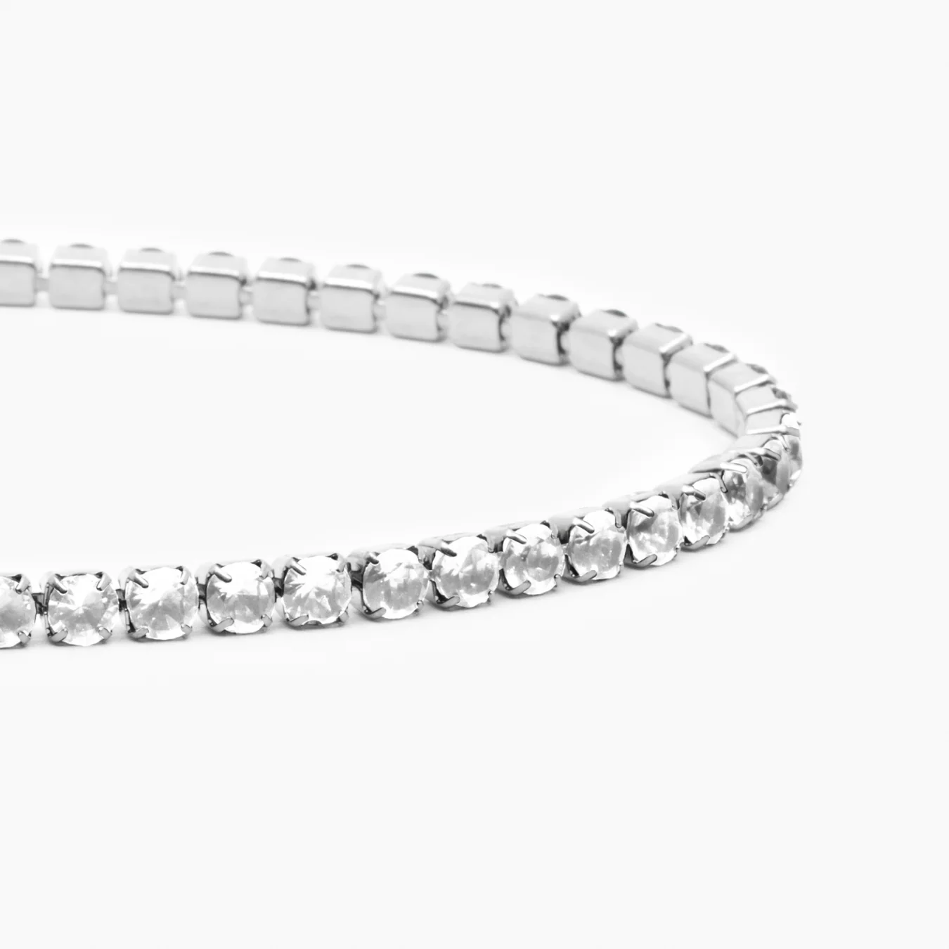 Tennis White Bracelet (Silver) - Image 3